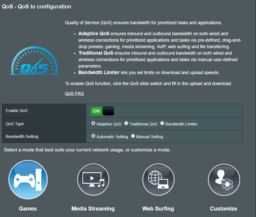 ASUS Router QoS Settings
